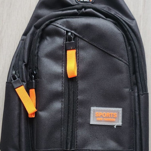 Mini backpack new, black and orange, back type