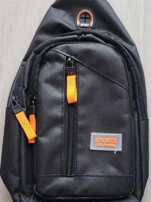 Mini backpack new, black and orange, back type