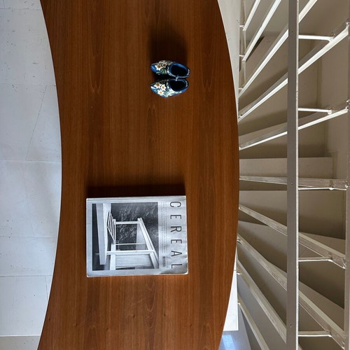 Neoset coffee table used, walnut imitation