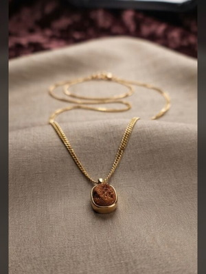 Candy Festive necklace like new, gold with brown glitter and white zircons
