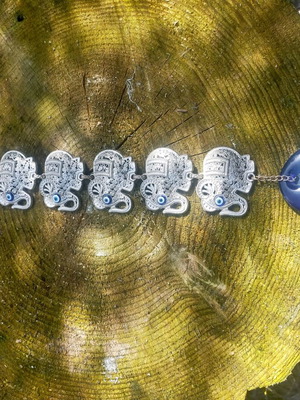 Decorative elephant with blue eyes used