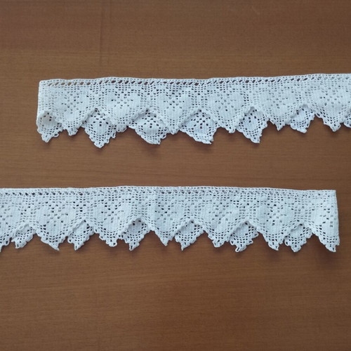Vintage handmade circular crochet lace borders set of two