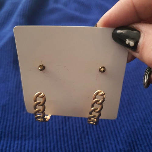 Women's hoop earrings new, matte gold color