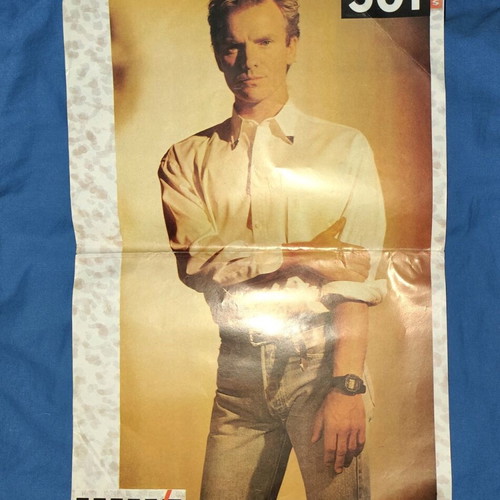 Sting 501 Levi's Original vintage poster used, Pop Korn magazine