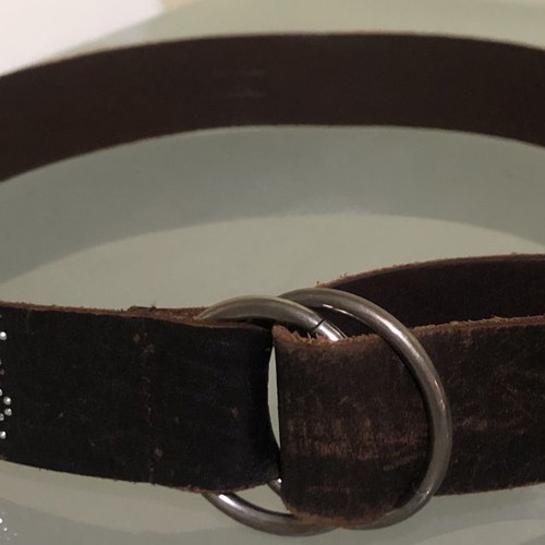 Benetton women's leather belt like new with small rhinestones 1m