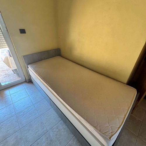 Single bed with mattress and storage, 100x200 cm