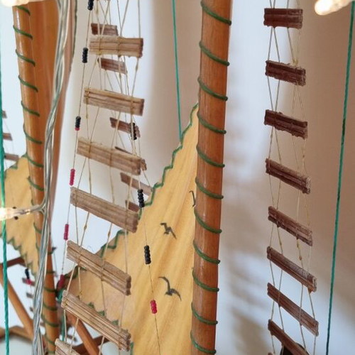 Handmade ship new 130x130cm