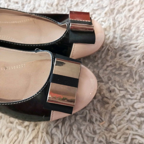 Ballerina shoes used, size 38, black and beige