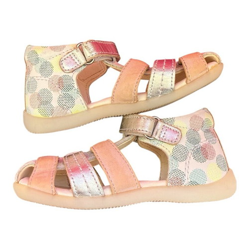 Kickers leather sandals used for girls size 24 multicolor