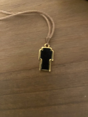 Gold-plated cross new, silver with black cord