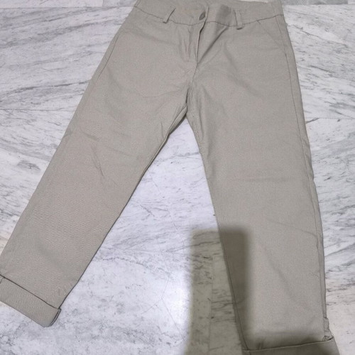 Fabric crop pants like new, beige, size L