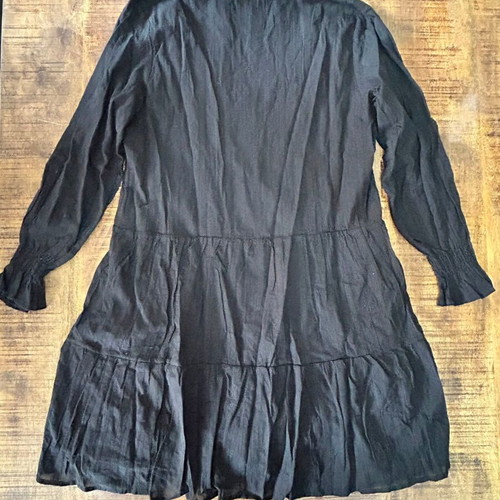 PB Black Tiered Long Sleeve Dress, Size L