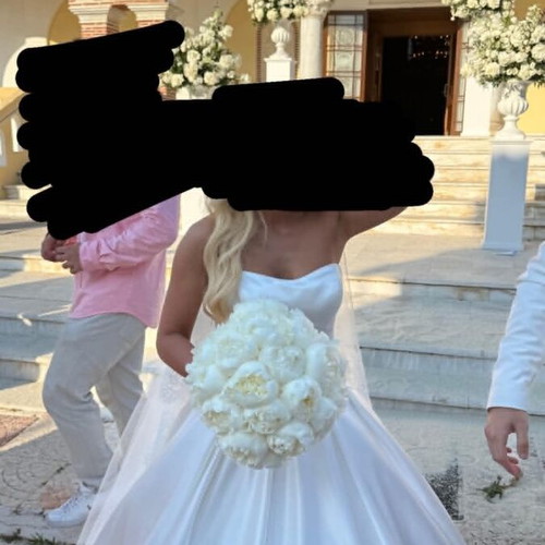 Justin Alexander Mikado strapless wedding dress with sweetheart neckline
