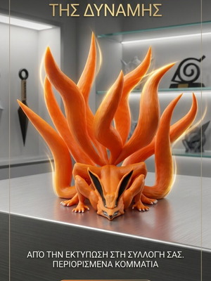 Φιγούρα Kyubi καινούργια με 9 ουρές και premium satin-orange φινίρισμα