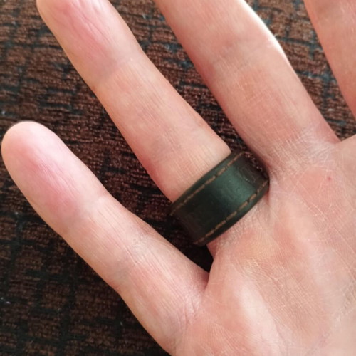 Dyrberg/Kern men's ring 21 mm, leather and metal design