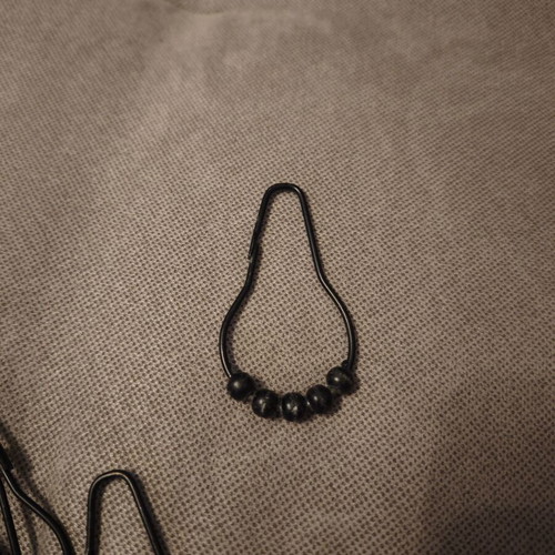 Shower curtain rings used, set of 12 black