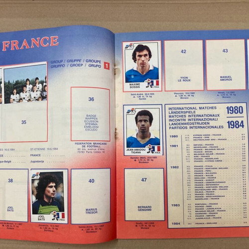 Panini 1984 UEFA EURO 84 Album used, 70 of 258 stickers completed