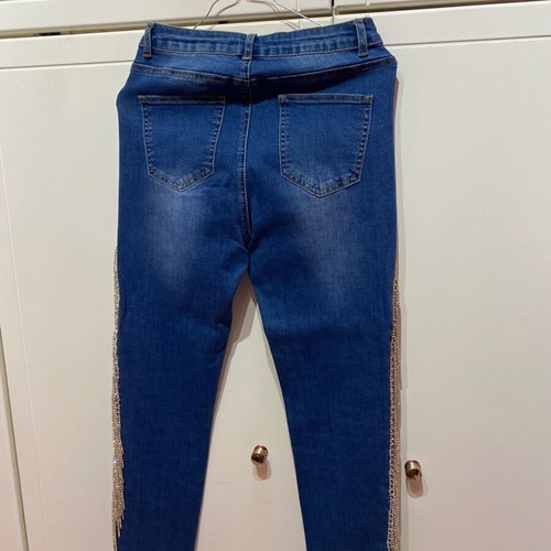 Jeans with fringes new, blue, Greek brand Anemi
