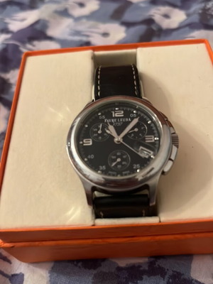 Favre Leuba wristwatch new with black leather strap