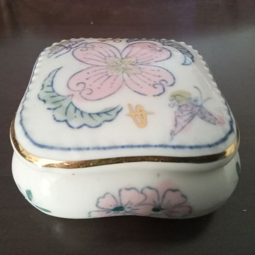 Bohemia porcelain jewelry box used from Czechoslovakia 1960