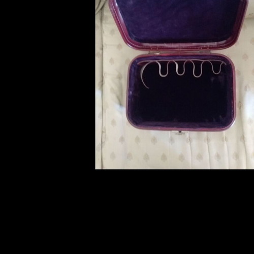 Toiletry bag from the 70s used, hard case with velvet interior