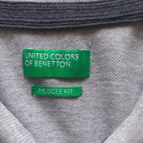 United Colors of Benetton Polo Muscle Fit γκρι XL σε πολύ καλή κατάσταση
