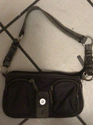 Black bag used, worn exterior