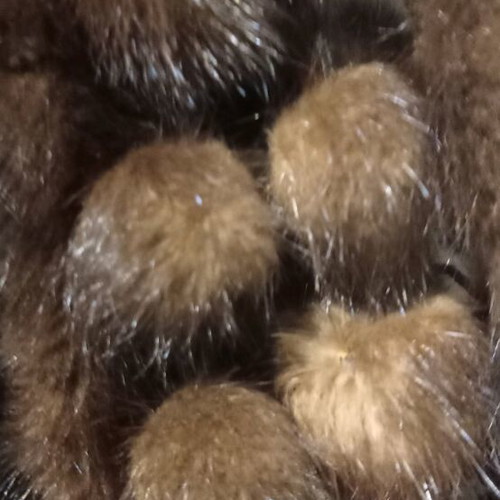 Vintage scarf with mink used, brown, missing fur tassel