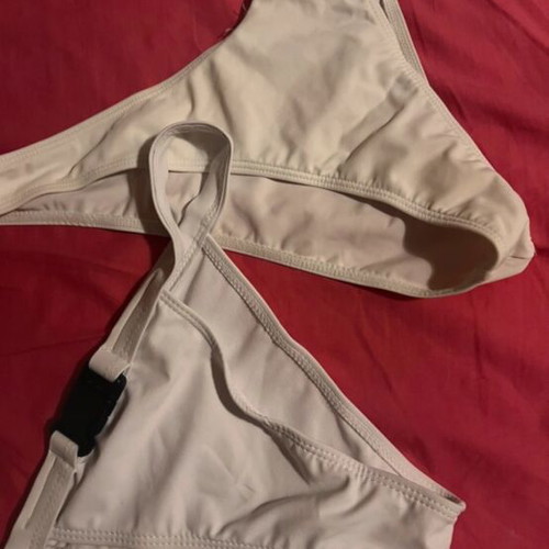 Ivory triangle bikini set like new, classic and timeless design