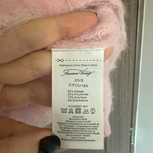 American Vintage pink knit sweater like new, size S