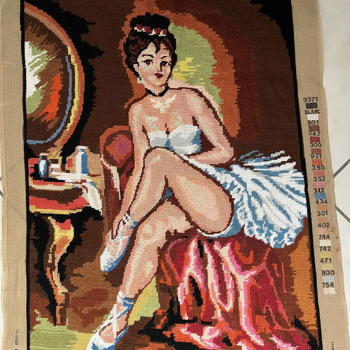 Handmade textile painting like new, dimensions 0.70x0.49 m