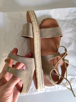Beige suede women's sandals size 37 like new