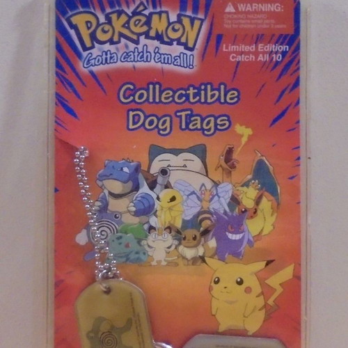 Pokemon Poliwrath old promotional metal dog tag Nintendo 1999 new