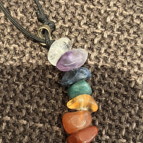 Necklace with semi-precious 7 Chakras stones like new, multicolor