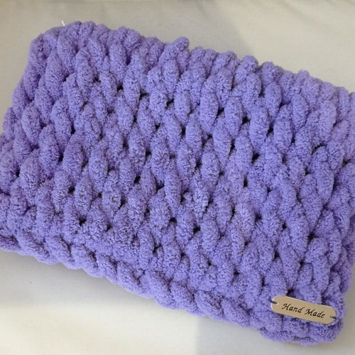 Handmade Puffy Alize Cosmetic Bag 100% Hypoallergenic Purple