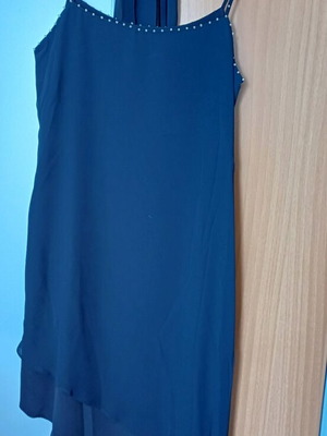 Dress with straps and small pearls like new, blue