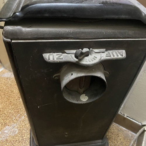Vintage German Cast Iron Wood Stove used, Art Deco design