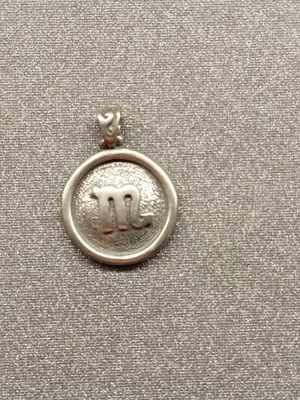 Silver Scorpio Zodiac Pendant oxidized, new