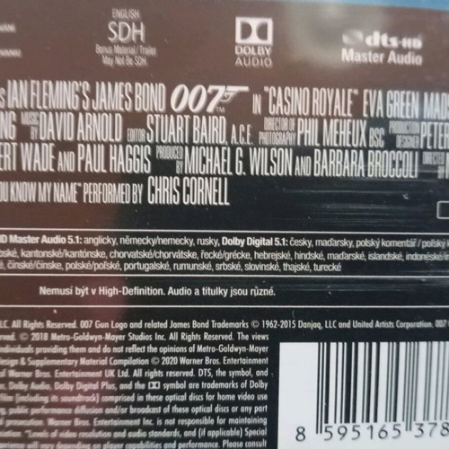 Casino Royale 2006 Blu-Ray new with Greek subtitles