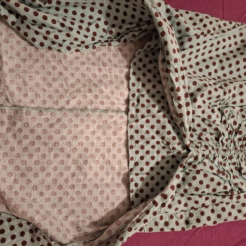 Zara skirt like new, soft pistachio with brown polka dots, size S