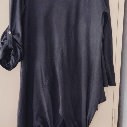 Asymmetrical women's blouse size L like new, anthracite