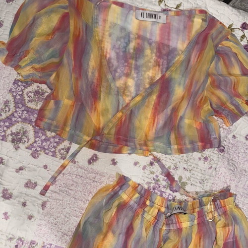 No Thinkin beachwear set like new, multicolor, size 36