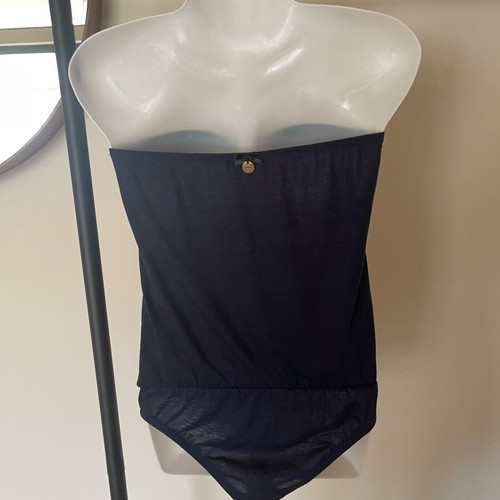 Lynne bodysuit M new, blue with gold Off Duty letters