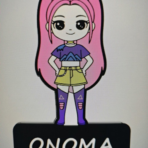 Lightbox with Mira figure from Huntrix and customizable name, new