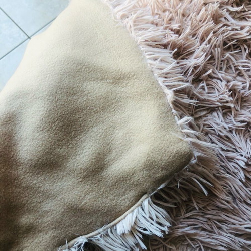 Furry beige blanket throw used 2x3 meters