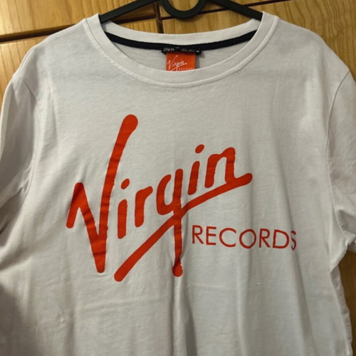 Virgin Records cotton short-sleeve T-shirt like new, white, size L