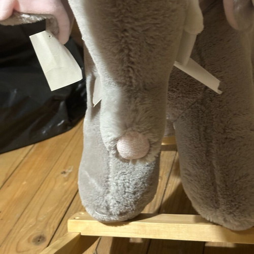 Rocking elephant toy new with tag, gray with pink details