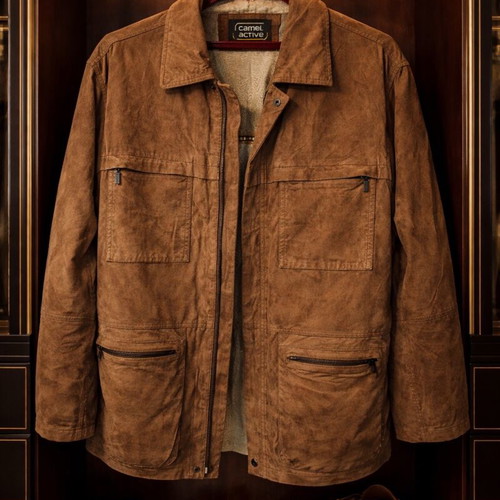 Camel Active Suede Leather Jacket Men’s Size 52 L XL like new