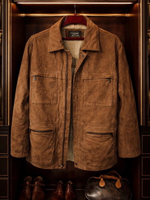 Camel Active Suede Leather Jacket Men’s Size 52 L XL like new