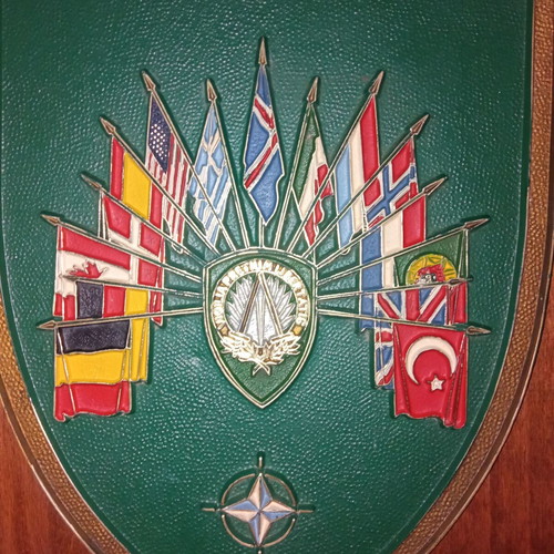 NATO country flags shield used, large